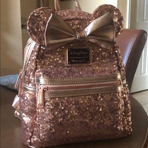 Loungefly Rose Gold Minnie Backpack BNWT scratched